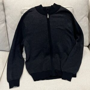 Perry Ellis Black and Gray Men’s Zip Up Sweater, Size S, NWT